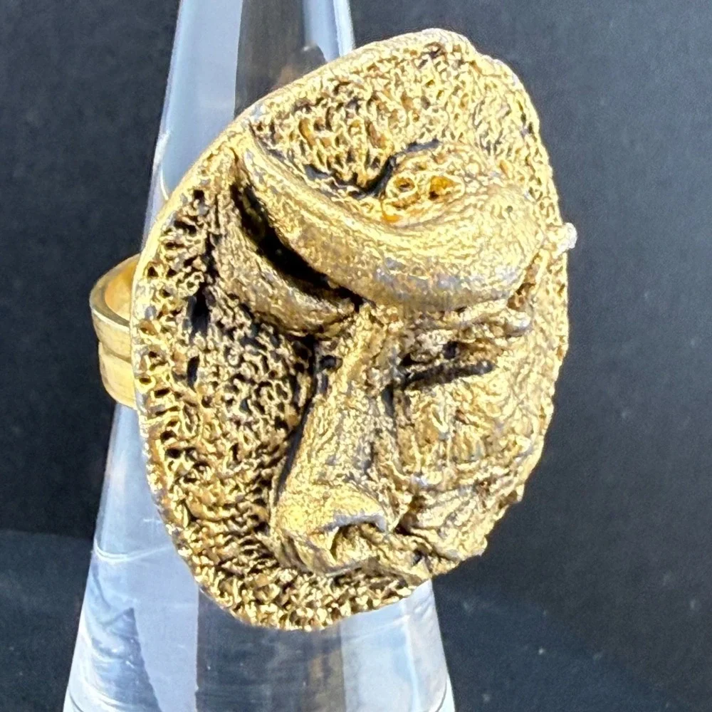 Taurus Ring Zodiac Gold Tone‎ Bull Celestial Horoscope Adjustable Size 5.5